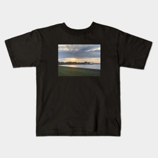 Sunset-Delaware River Kids T-Shirt